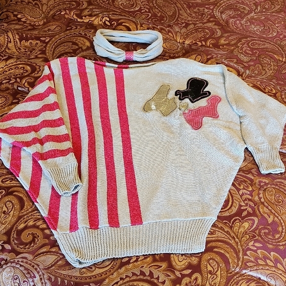Custom Sweaters - Striped Pink and Cream Women's Sweater